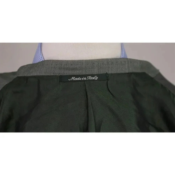 Lanvin by Nervesa Gray/Navy Woven 3-Btn Half Lined Wool Sportcoat Blazer 42R - Picture 10 of 10